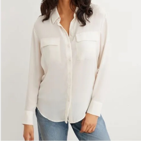 Dynamite Keane Cream Button Up Blouse S - Picture 1 of 8
